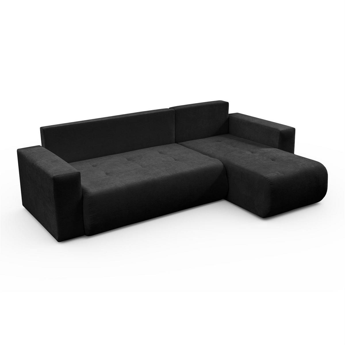 ECKSOFA CLOUD II L mit Schlaffunktion, Vibe 98 - Dunkelgrau, Textil (247/152cm) - Lookway