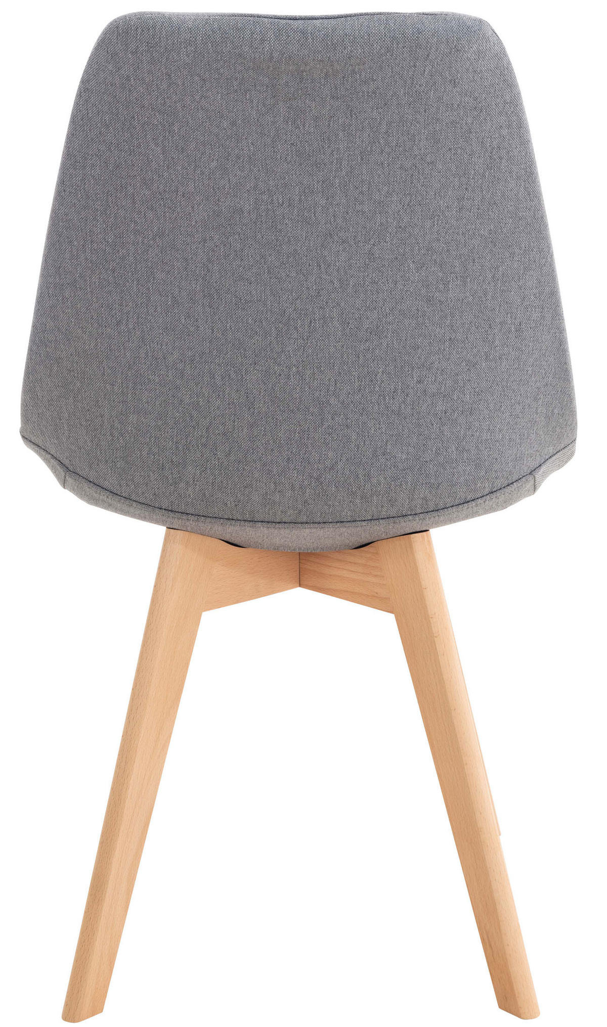 STUHL Stoff hellgrau - Eukalyptusholzfarben/Hellgrau, Holz/Textil (49/83/50cm) - CLP