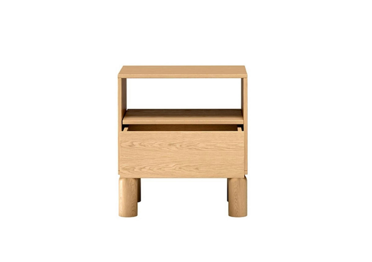NACHTTISCH Sanden Eiche, mit Schublade - Eichefarben, Holzwerkstoff (55/60/41cm) - Bettso