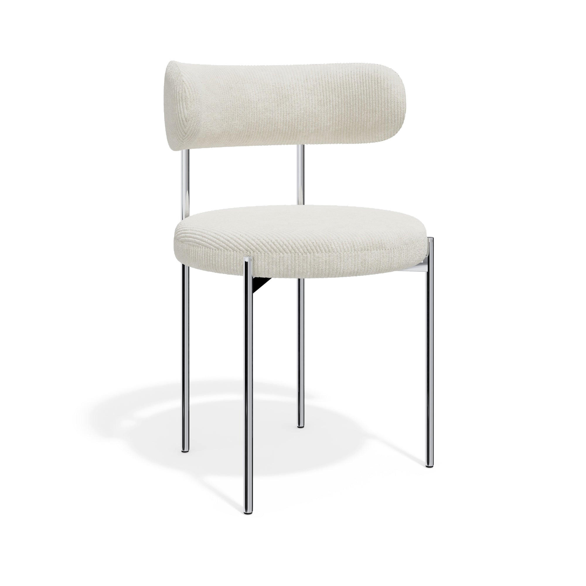 2ER-SET Stühle MUSE Cord Creme 52cm - Creme, Textil (52/76.5/45.5cm) - Premium Interiors