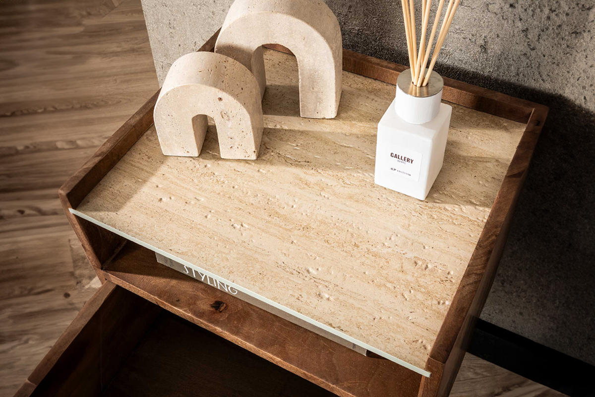 NACHTTISCH NORYN Holz Mango - Braun, Holz (40/30/35cm) - KAWOLA