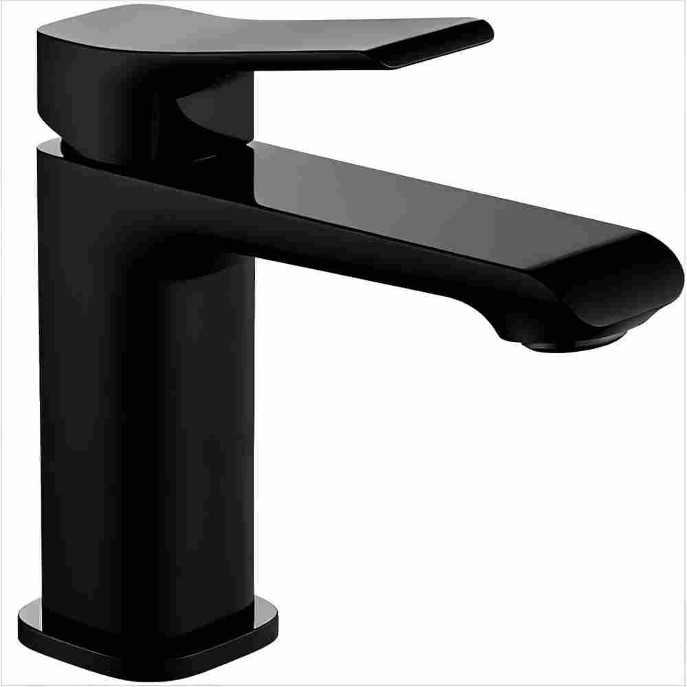 WASCHTISCHARMATUR Einhebelmischer, wasser- und energiesparend, Auslaufhöhe 86 mm - Schwarz, Metall (5/12/12cm) - BELZ