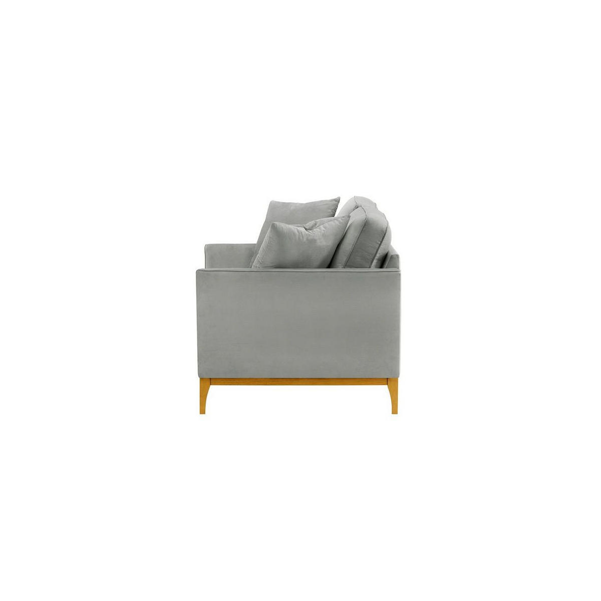 ZWEISITZER-SOFA Linara-Velluto 15 - Hellgrau, Holz/Textil (141/91/95cm)