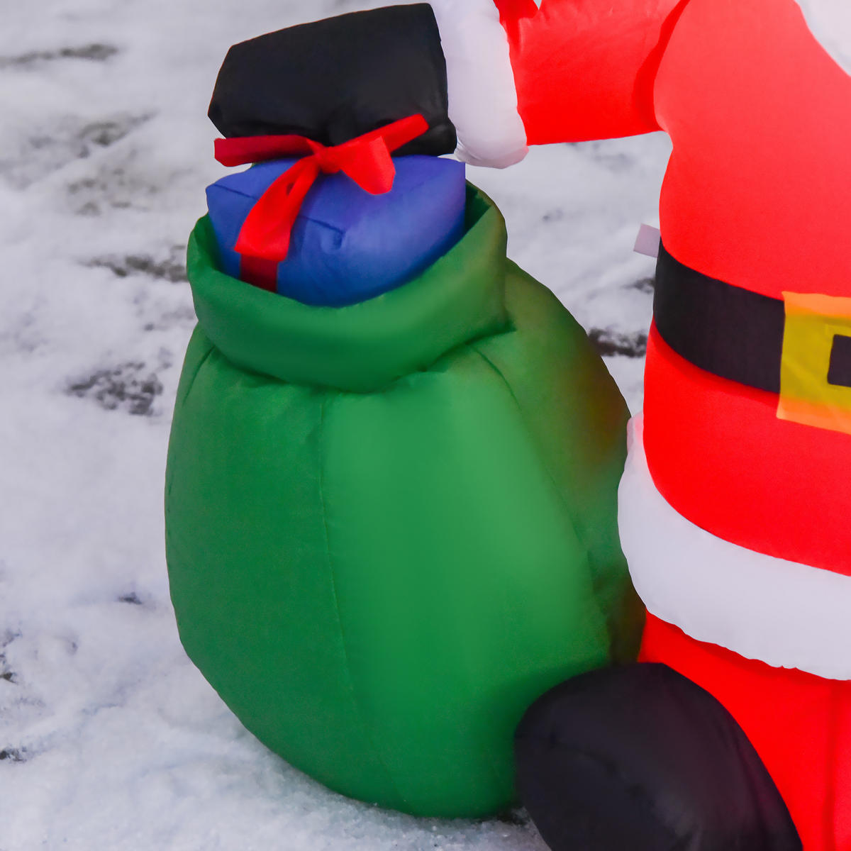 HOMCOM Aufblasbar Weihnachtsmann Schneemann Weihnachtsdeko LED Beleuchtet - Rot, Kunststoff (45/120/70cm) - HOMCOM