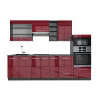 KUCHYŇSKÝ KOUT Fame-Line Bordeaux vysoký lesk/antracitová 280 cm , PD Antracit - bordeaux/antracitová, kompozitní dřevo (280/153.6/60cm) - Vicco