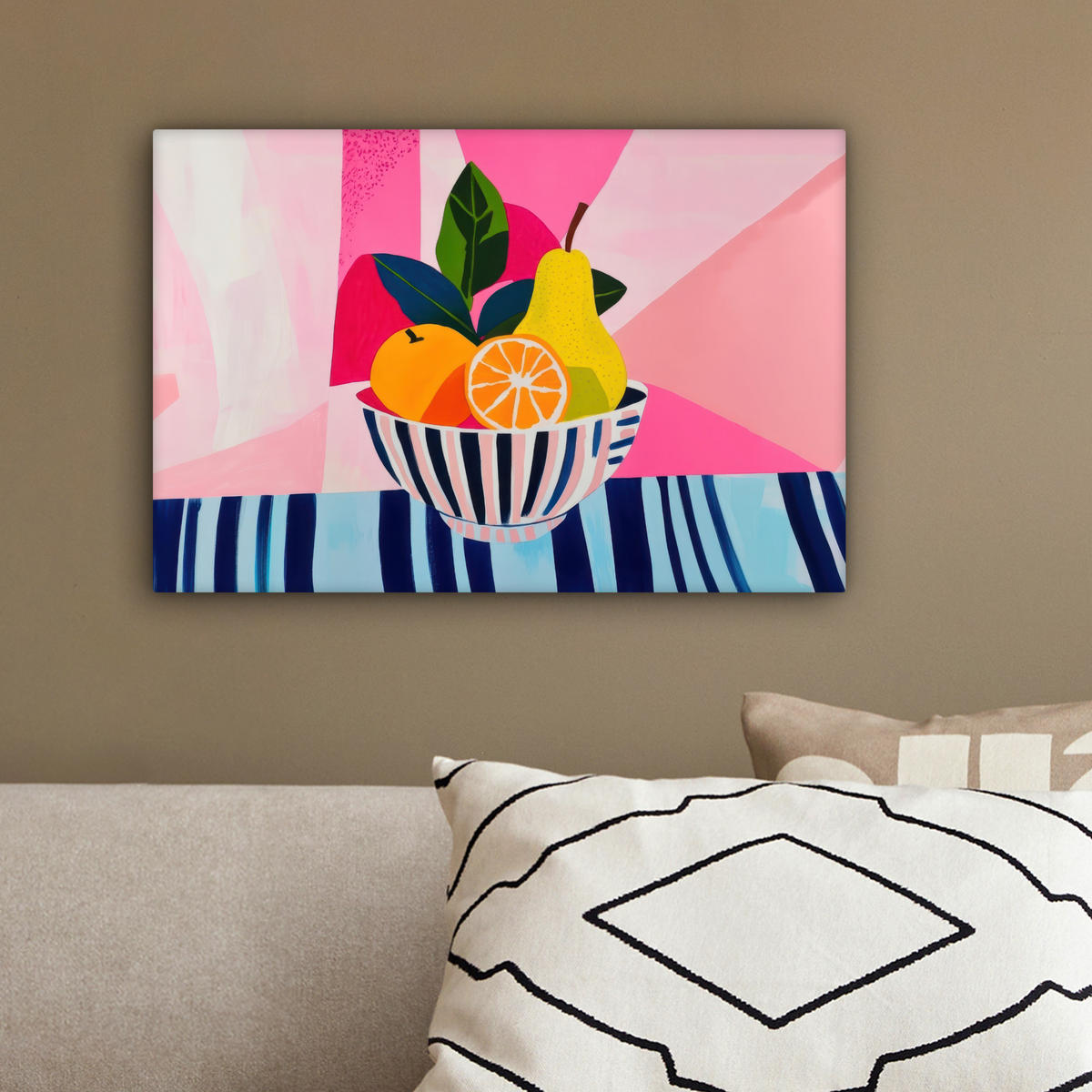 LEINWANDBILD Obst - Abstrakter Hintergrund - Rosa Deko Schlafzimmer 30x20 cm - Pink, Textil (30/20cm) - MuchoWow