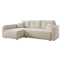 ECKSOFA Viena Cord, Seite: Links - Silberfarben/Naturfarben, Holz/Kunststoff (234/145cm) - MIRJAN24