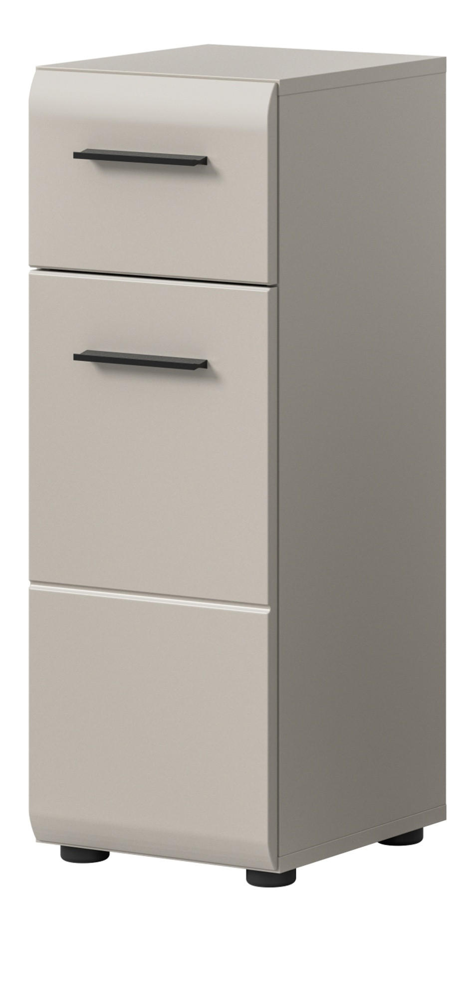 BADKOMMODE Kaschmir 30 cm, Badezimmer Kommode mit wechselbarem Türanschlag - Kaschmir/Schwarz, Holzwerkstoff/Kunststoff (30/80/30cm) - Inn.Furn