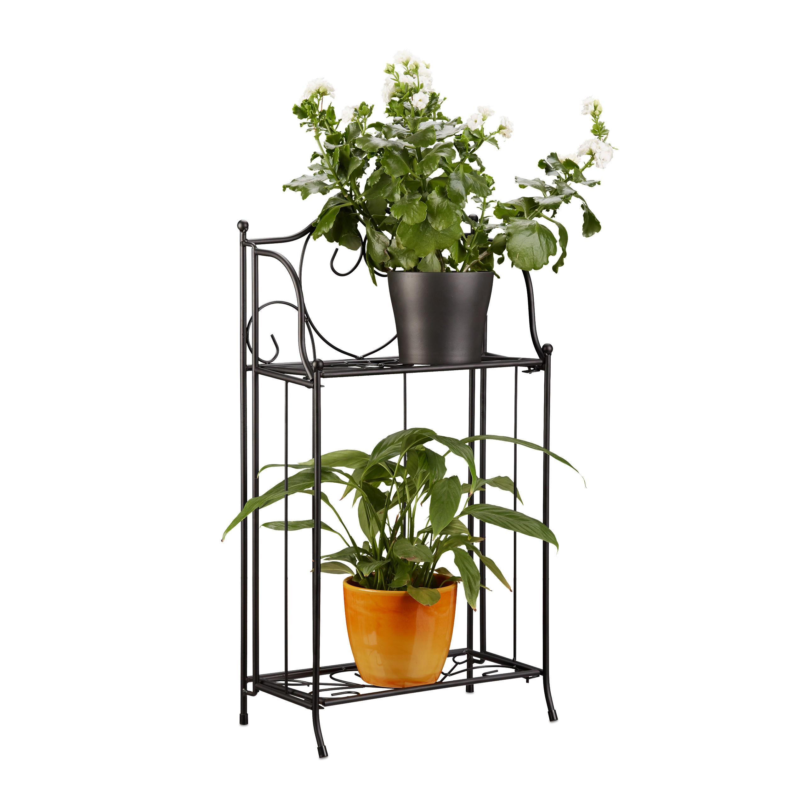 BLUMENREGAL - Schwarz, Metall (33.5/64.5/18cm) - Relaxdays