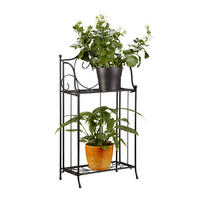 BLUMENREGAL - Schwarz, Metall (33.5/64.5/18cm) - Relaxdays