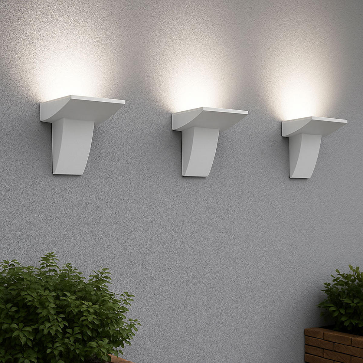 LED AUSSEN-WANDLEUCHTE Fontela Weiß - Weiß, Metall (14/17.5/24cm)