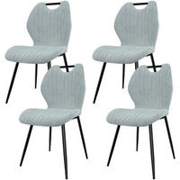 ESSZIMMERSTÜHLE 4er Set Stoff Hellgrau - Grau, Textil (44/88/41cm)