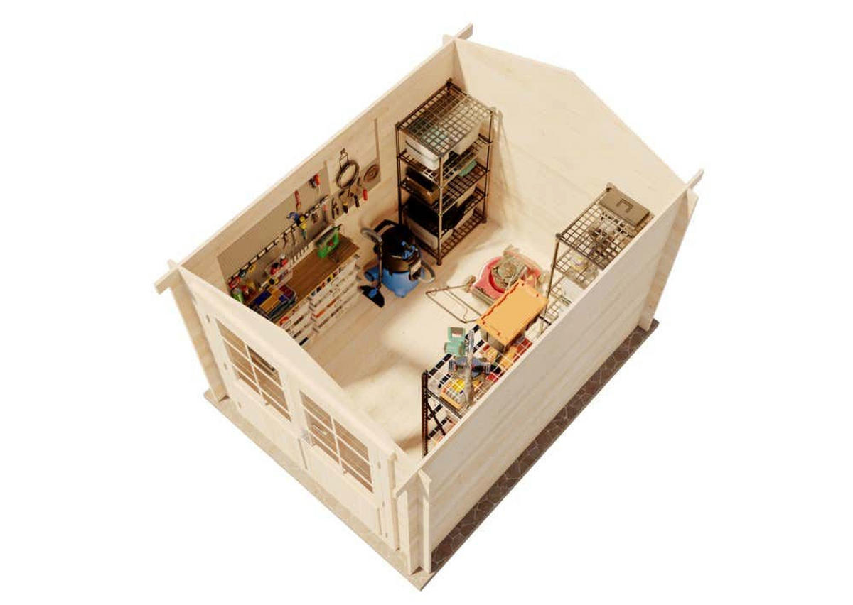 GERÄTEHAUS Holz Bremen Compact - Naturfarben, Holz (270/245/340cm) - Alpholz