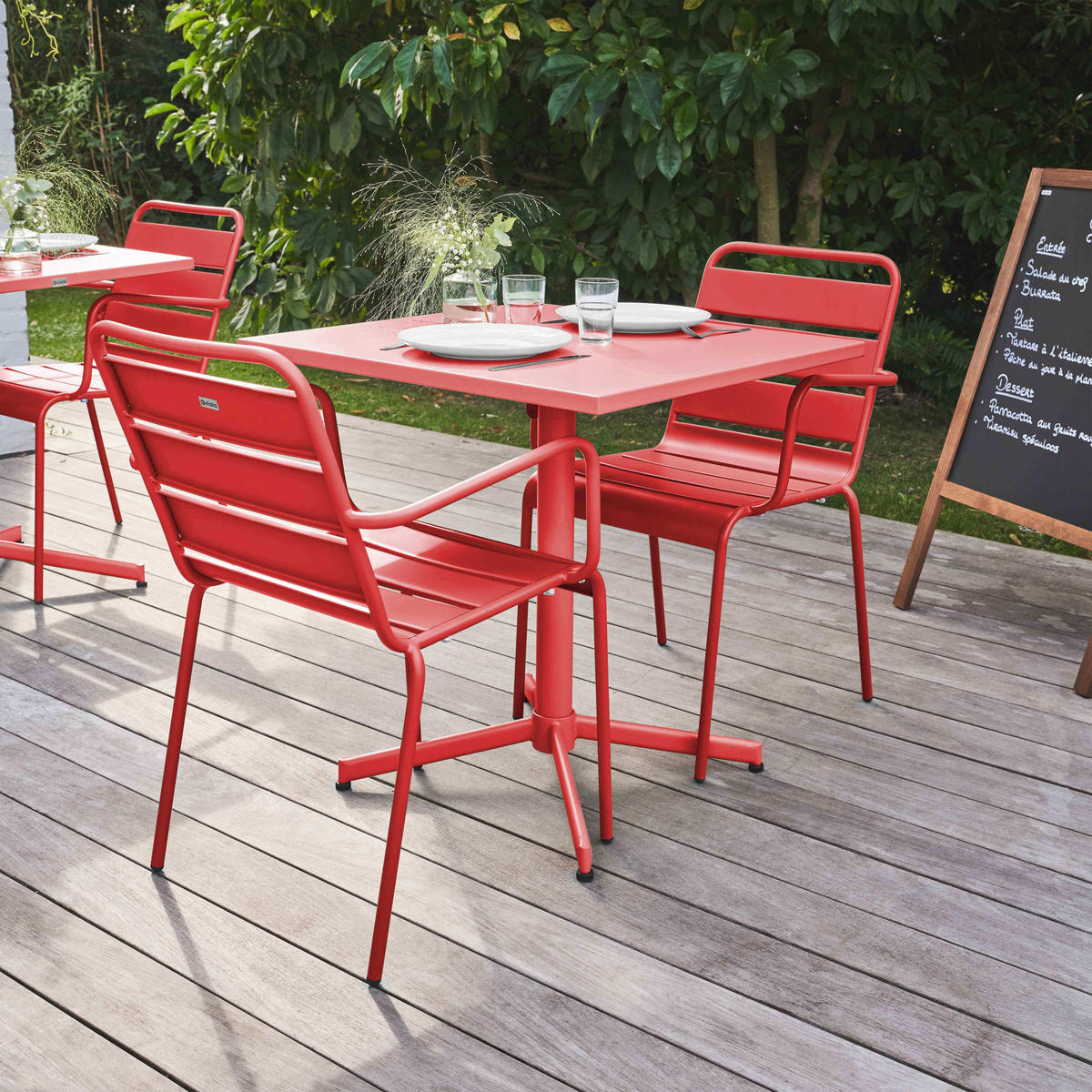 GARTENSET 3-tlg., Rot - Rot, Metall - Oviala