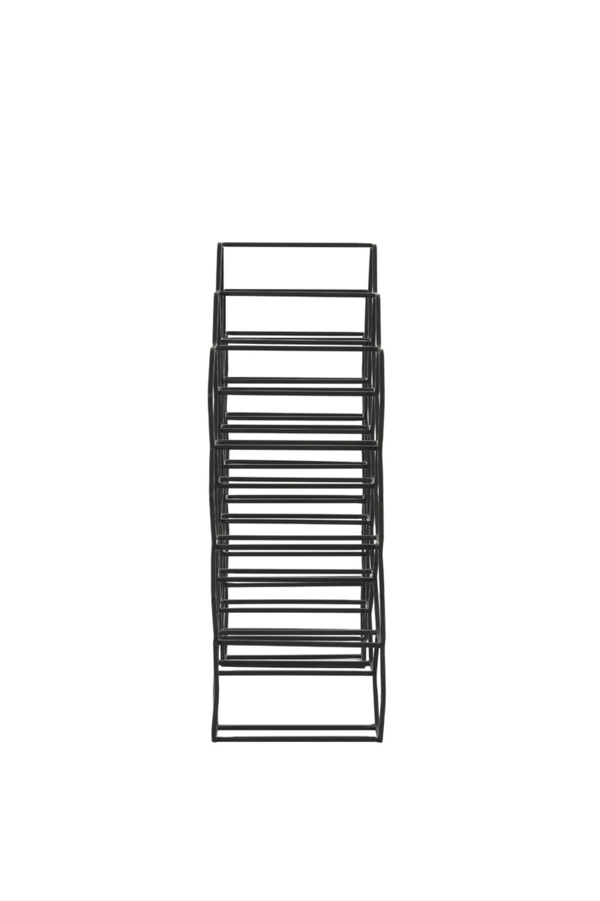 WEINREGAL Salbris Schwarz 48/18/52 cm - Schwarz, Metall (18/52/48cm) - Light & Living