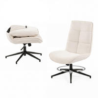 BÜROSTUHL, drehbar, mit Neigefunktion und Höhenverstellung von 35 bis 41 cm, Beige - Weiß, Textil/Metall (61/95/67cm) - Meubles Cosy