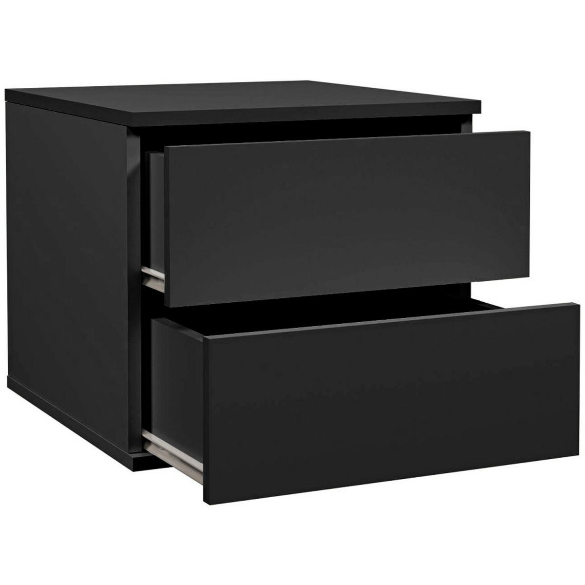 SCHUBKASTENEINSATZ Marpol mit zwei Schubladen, schwarz, 45x45 cm - Schwarz, Holzwerkstoff (45/40/45cm) - Beautysofa