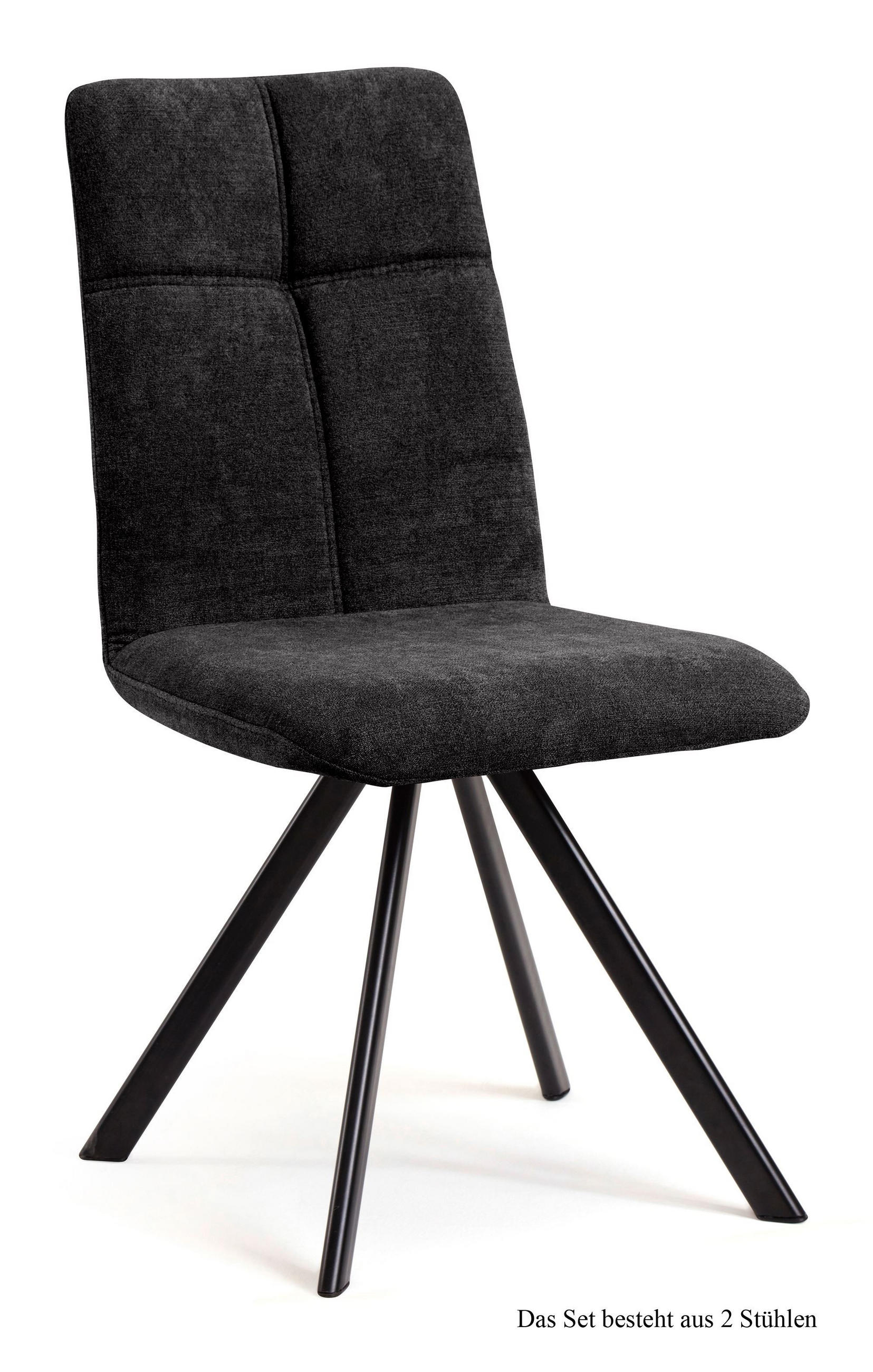 ESSZIMMERSTUHL (2er-Set) Davyd 47x92x60 Schwarz/Anthrazit - Anthrazit/Schwarz, Kunststoff (60/92/47cm) - 58aufmkessel