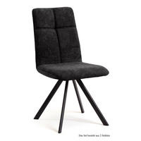 ESSZIMMERSTUHL (2er-Set) Davyd 47x92x60 Schwarz/Anthrazit - Anthrazit/Schwarz, Kunststoff (60/92/47cm) - 58aufmkessel