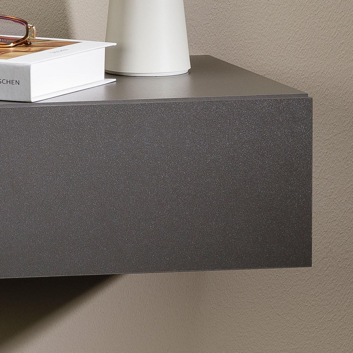 HÄNGENDER NACHTTISCH ANNE - Grau, Holzwerkstoff (42/14/30cm) - CARO-Möbel