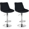 BARHOCKER 2er Set Stoff schwarz - Schwarz, Textil/Metall (49.5/91/50cm) - CLP
