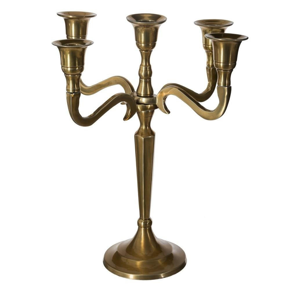 KERZENSTÄNDER für 5 Kerzen 9/9/22 cm - Goldfarben, Metall (9/22/9cm) - Atmosphera Createur d´interieur