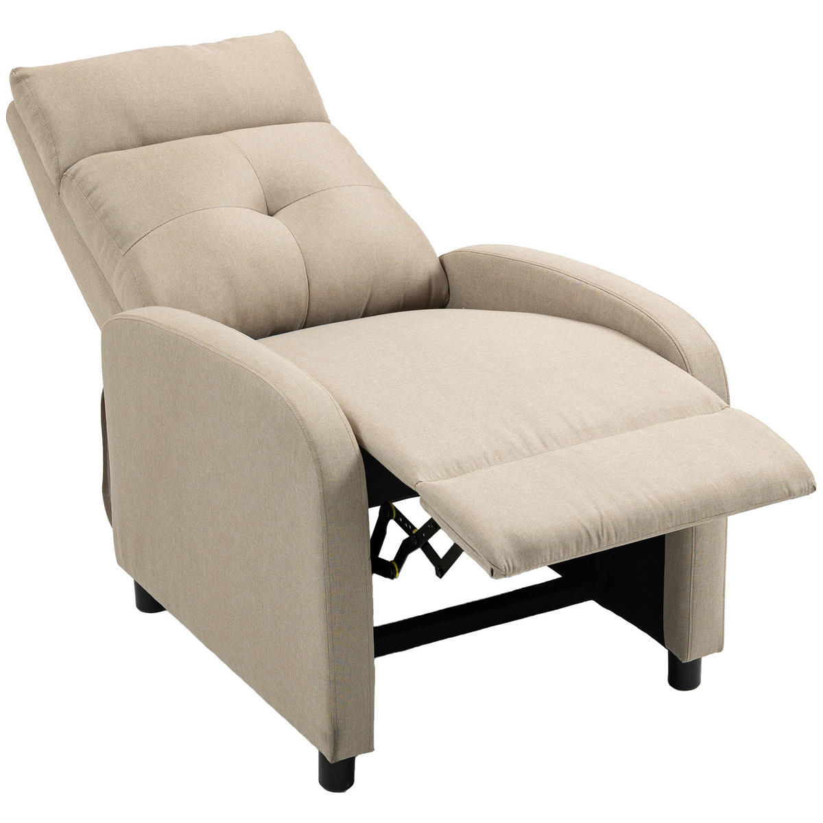 RELAXSESSEL,LIEGEFUNKTION ausfahrbares Fußteil Taschenfederkern,beige - Beige, Textil (67/98/87cm) - Vallsero