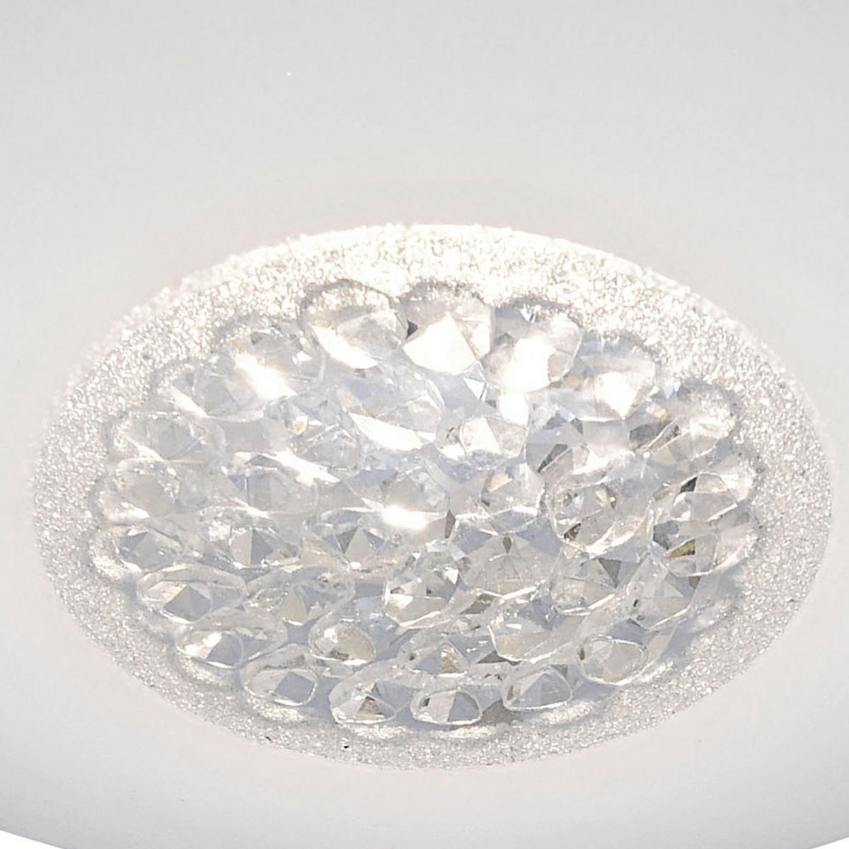 LED DECKENLEUCHTE Kristalloptik Weiß Glas - Weiß, Glas (25/25/9cm)