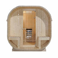 OUTDOOR SAUNA CUBE DELUXE L - DELUXE L - Braun, Holz (192.8/220/194cm) - Home Deluxe