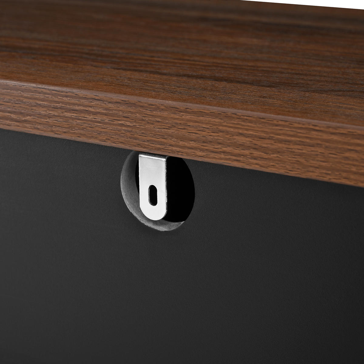 SIDEBOARD in Schwarz und Naturfarben Anrichte mit 3 Schubladen für Wohnzimmer und Esszimmer, B160/T35/H76 cm - Schwarz, Holzwerkstoff/Metall (160/76/35cm) - STILVORA