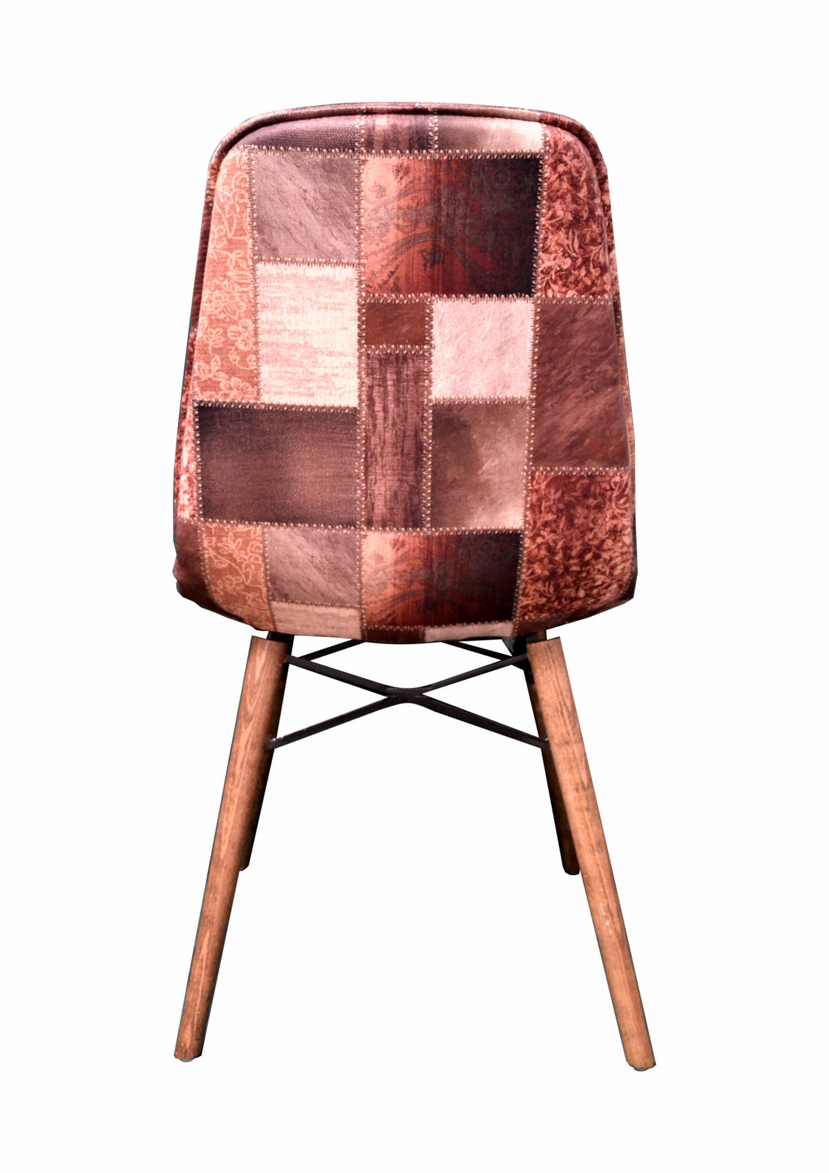 STUHL DENVER mit Holzbeinen - Rot/Multicolor, Holz/Textil (46/85/46cm) - Stuhlmann