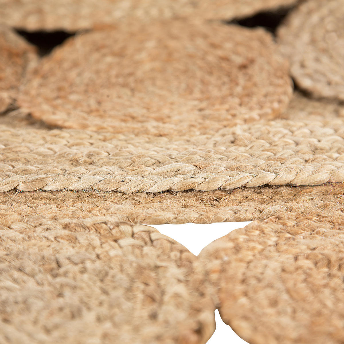 KURZFLOR-TEPPICH Ahlat 120/120 cm - Beige, Naturmaterialen (120/120cm) - Beliani