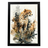 POSTER Gepard 2 Im Aquarell Stil. A3 Rahmenlos - Klar, Papier (29.7/5/42cm) - Nacnic