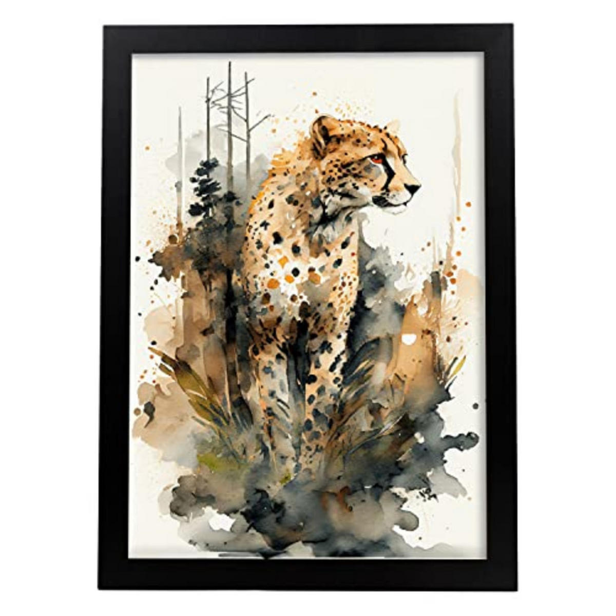 POSTER Gepard 2 Im Aquarell Stil. A3 Rahmenlos - Klar, Papier (29.7/5/42cm) - Nacnic