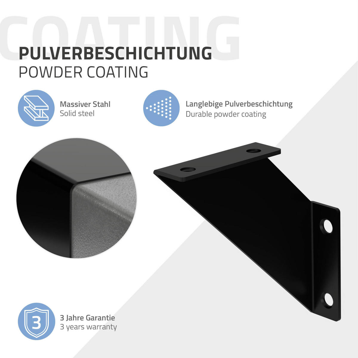 REGALHALTERUNG 2er Set - Schwarz, Metall (10/10/3cm) - ML-DESIGN