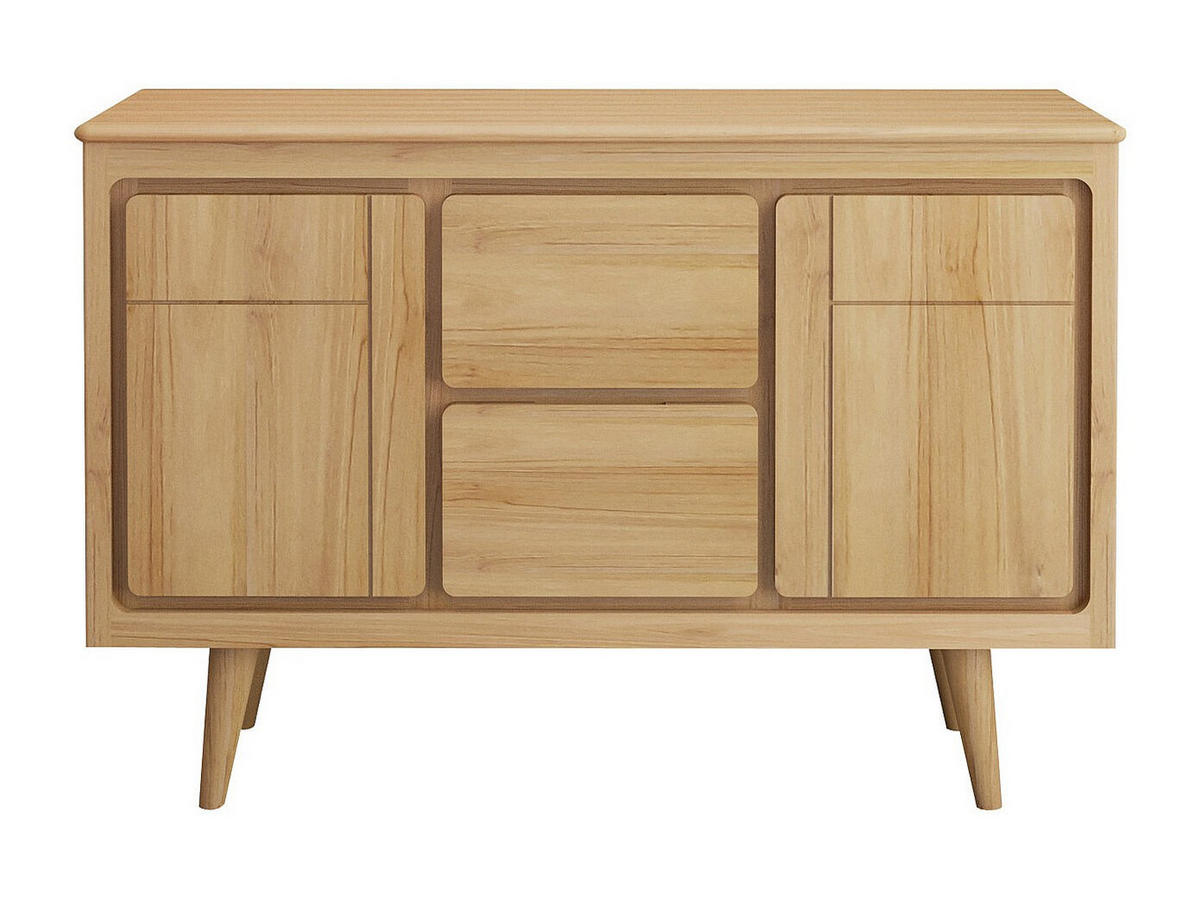 WASCHBECKENUNTERSCHRANK - 120cm x 55cm - Teakholz - naturfarben hell - BINTUNI - Naturfarben, Holz (120/80/55cm) - Vente-Unique