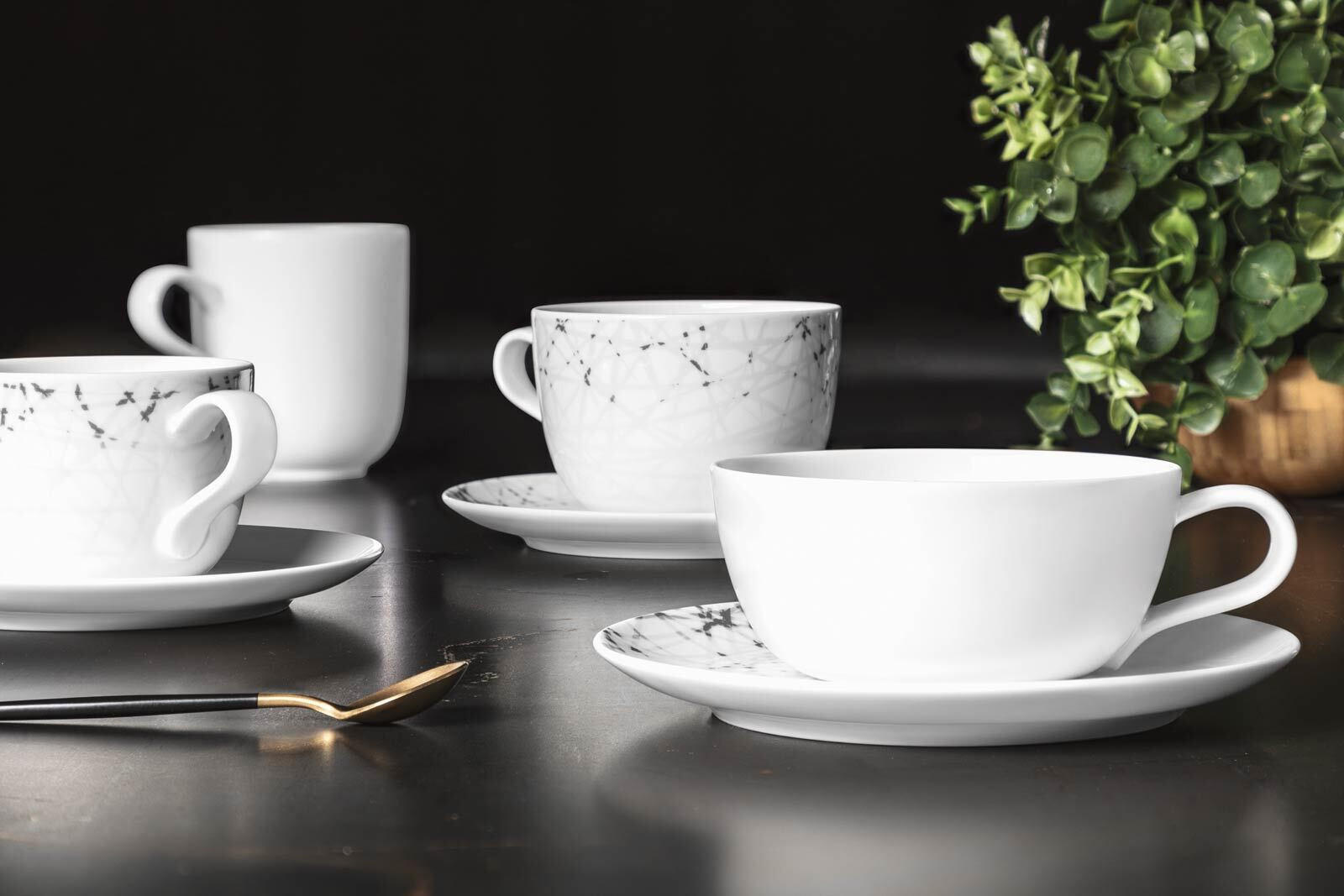 KOMBISERVICE Liberty Brace weiß-grau 30er Set - Weiß/Grau, Keramik (1/1/1cm) - Seltmann Weiden