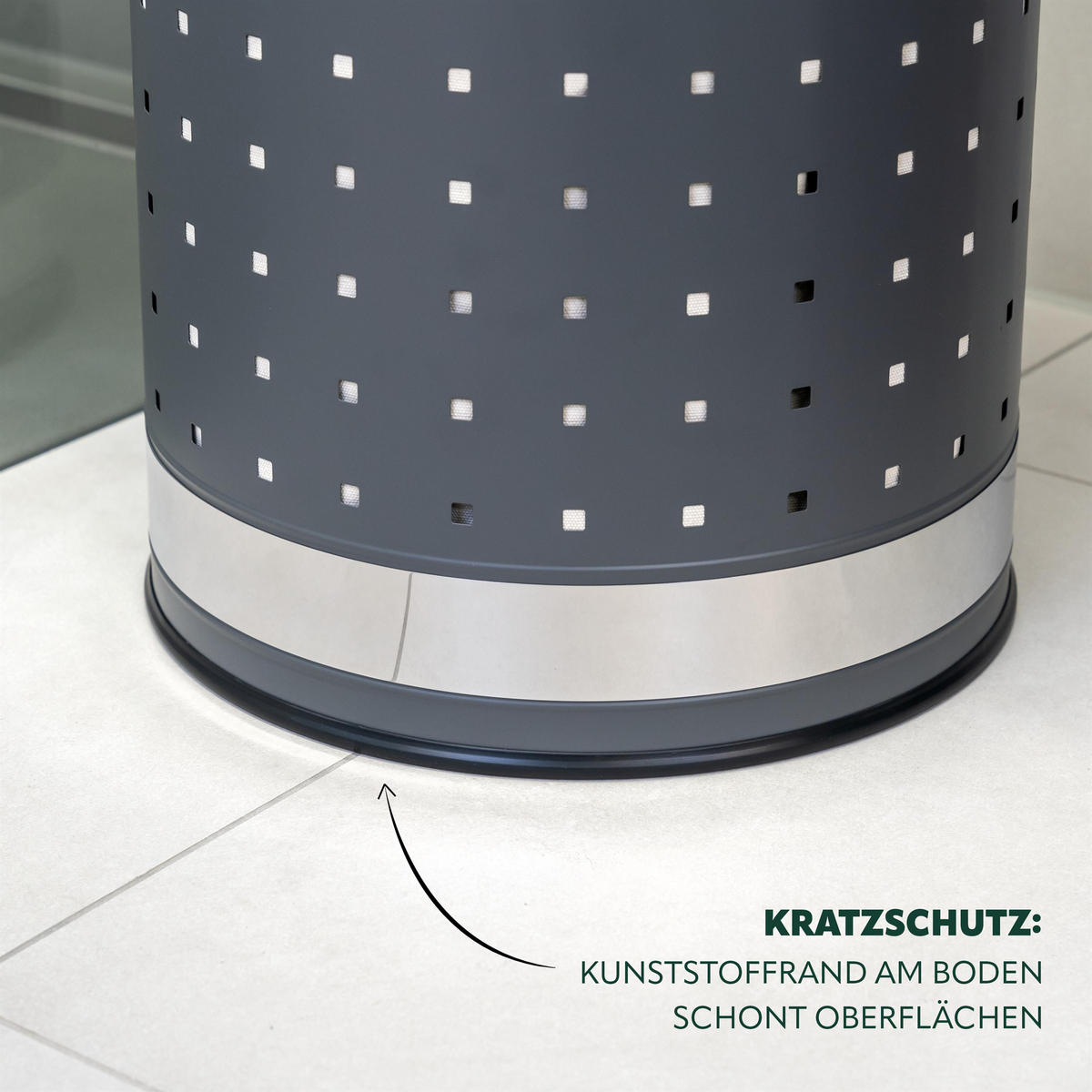WÄSCHETONNE 50 Liter, grau - Grau, Metall (35.5/57.5/35.5cm) - eluno