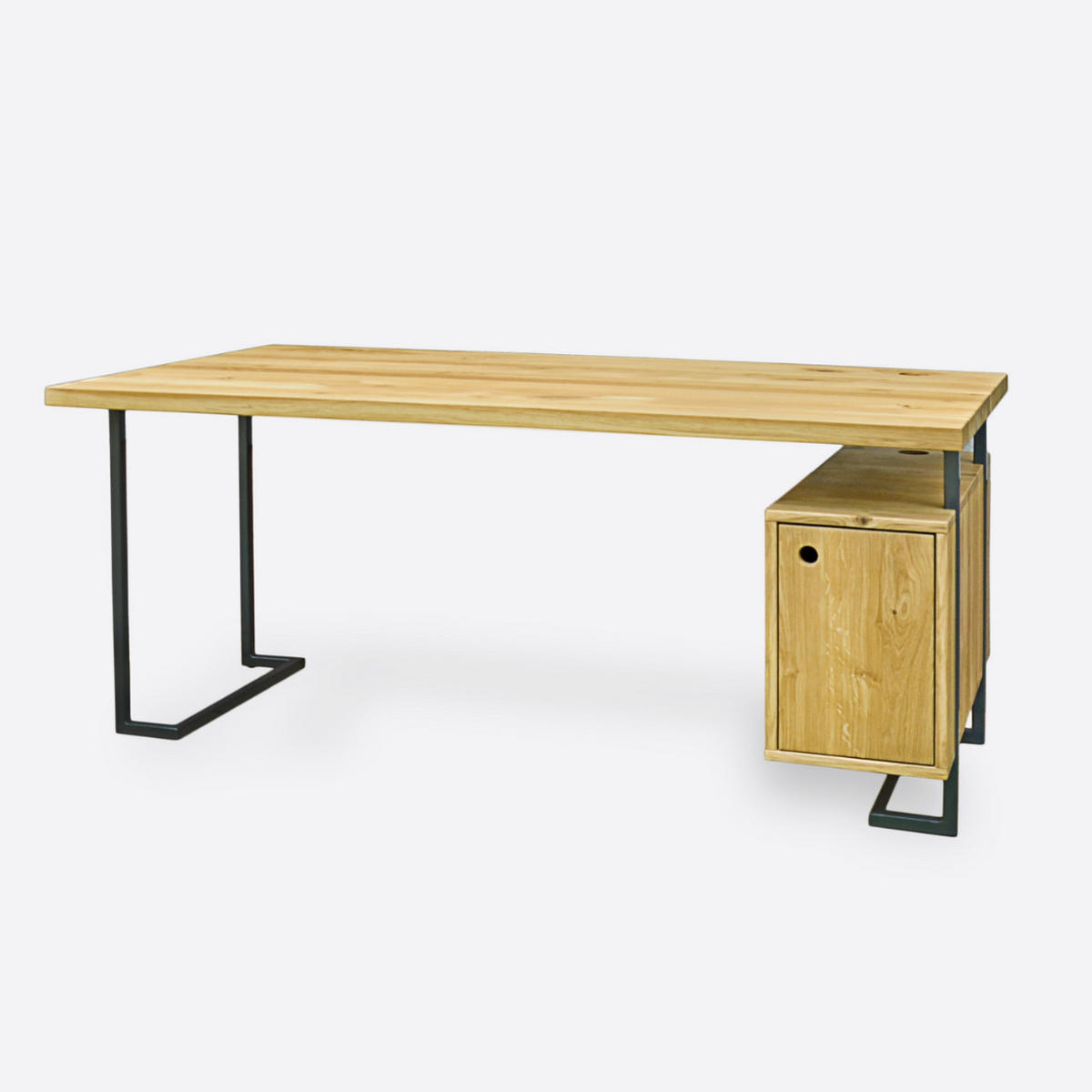 SCHREIBTISCH im Industriestil für das Arbeitszimmer oder Kanzlei OLIMPIA - Eichefarben, Holz (70/140/75cm) - Rawood Furniture