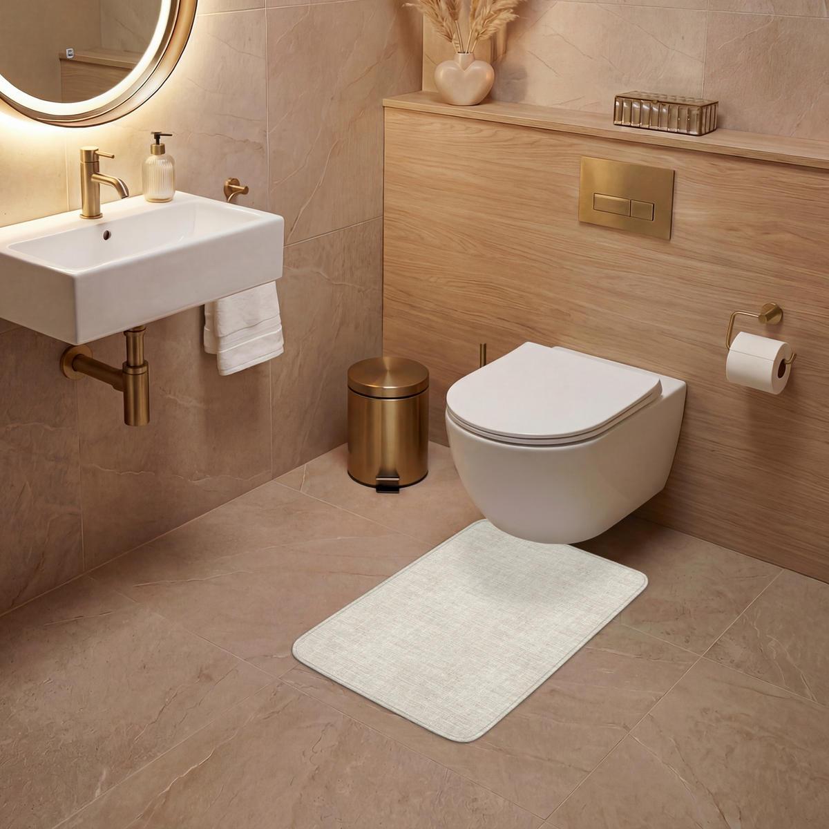 WC PŘEDLOŽKA Povlečení - Textura - Béžová 40x60 cm - béžová, textil/plast (40/1cm) - OnlyWow