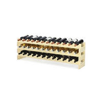 WEINREGAL Vinoteca Flex 35x119x29 cm 36 Flaschen Massives Kiefernholz Braun Geölt - Braun, Holz (119/35/29cm) - PROREGAL
