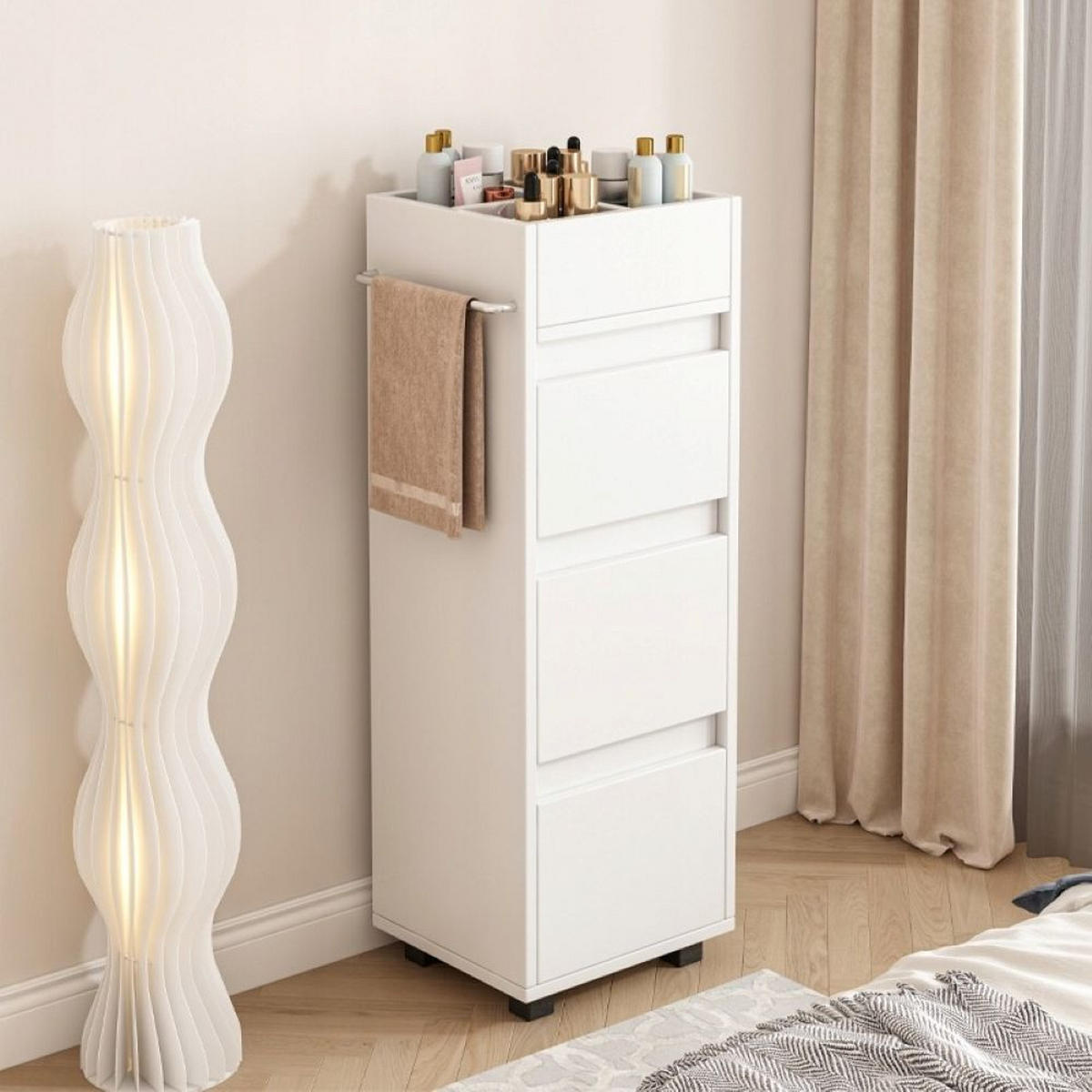 BADEZIMMERSCHRANK, weiß 33/30/90 cm - Weiß, Holzwerkstoff (93/13/35cm)