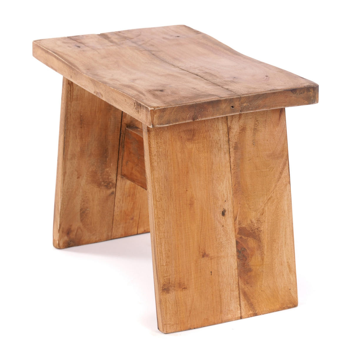 HOCKER SCHEMEL 40 Mahagoni Massivholz 08 honigfarben gewachst - Honig, Holz (40/31/25cm) - DESIGN DELIGHTS
