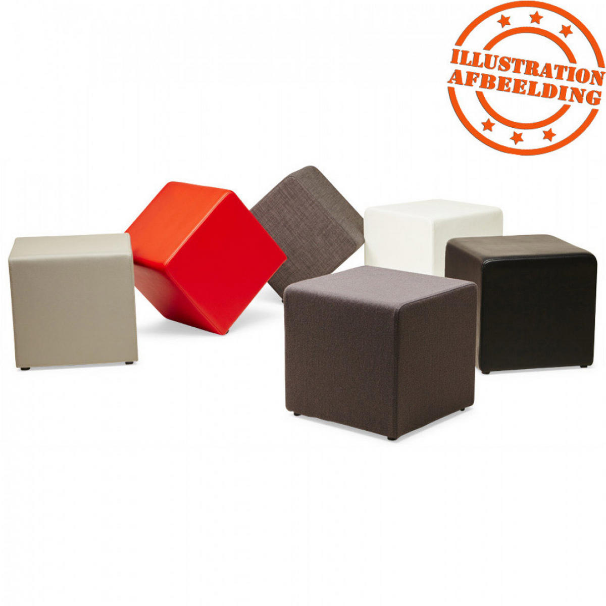 HOCKER, SESSEL UND STUHL Schwarz 41x41x41cm - Schwarz, Leder (41/41/41cm) - AlterEgo