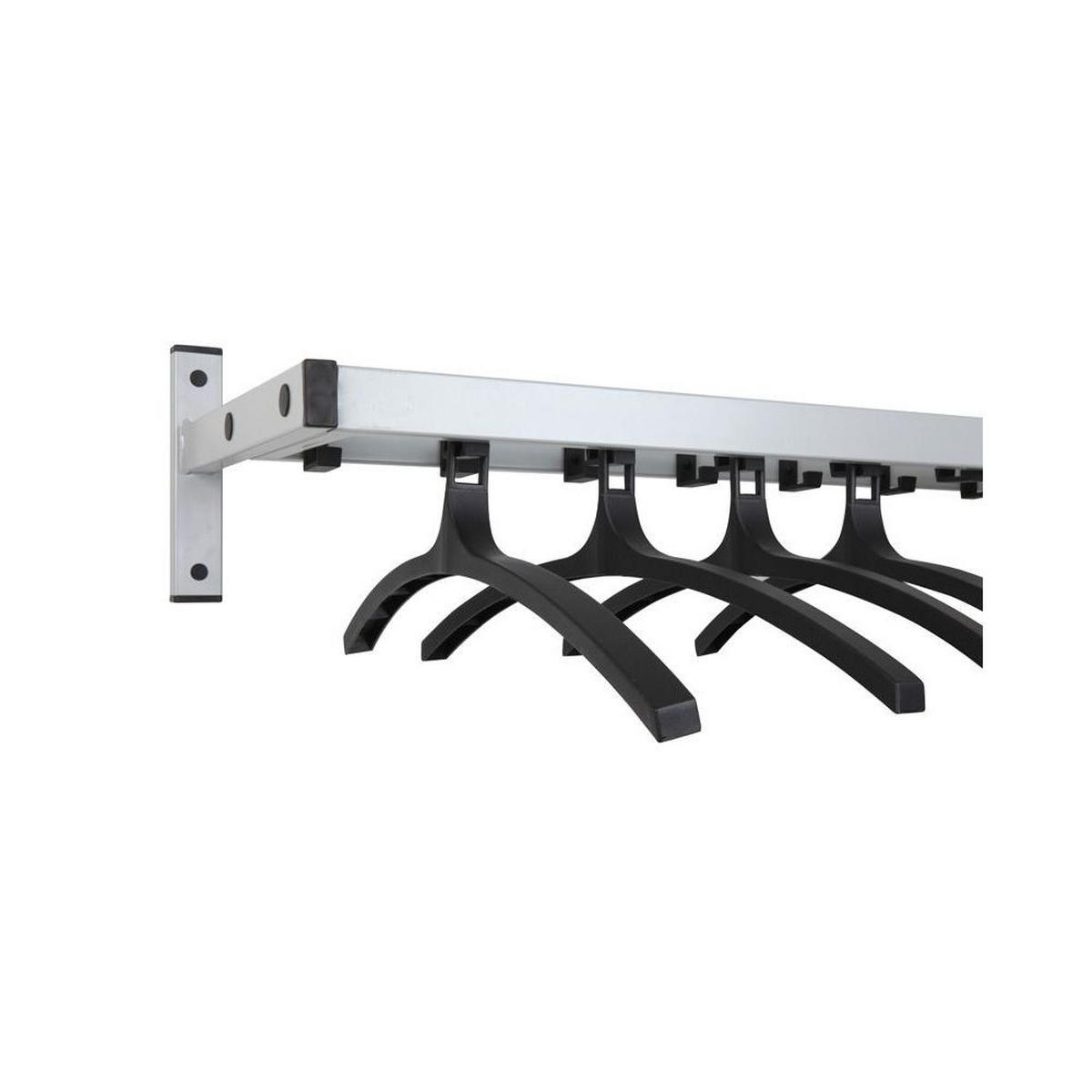 WANDGARDEROBE Mit 19 Haken In Zwei Reihen Grau - Grau, Metall (45/17/113cm) - PROREGAL