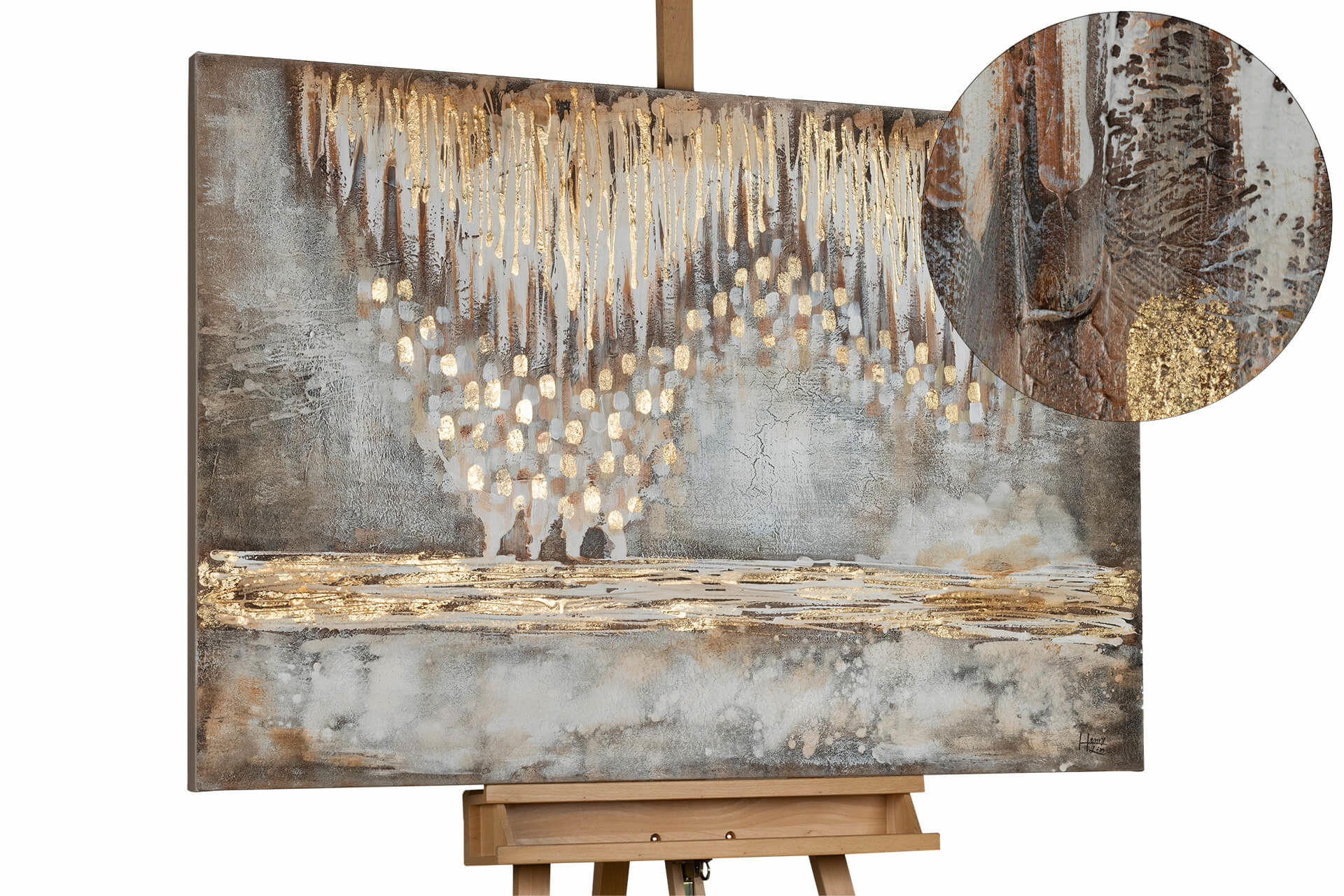 ÖLGEMÄLDE 120/80 cm - Beige/Braun, Holz/Textil (2.31/80cm) - KUNSTLOFT