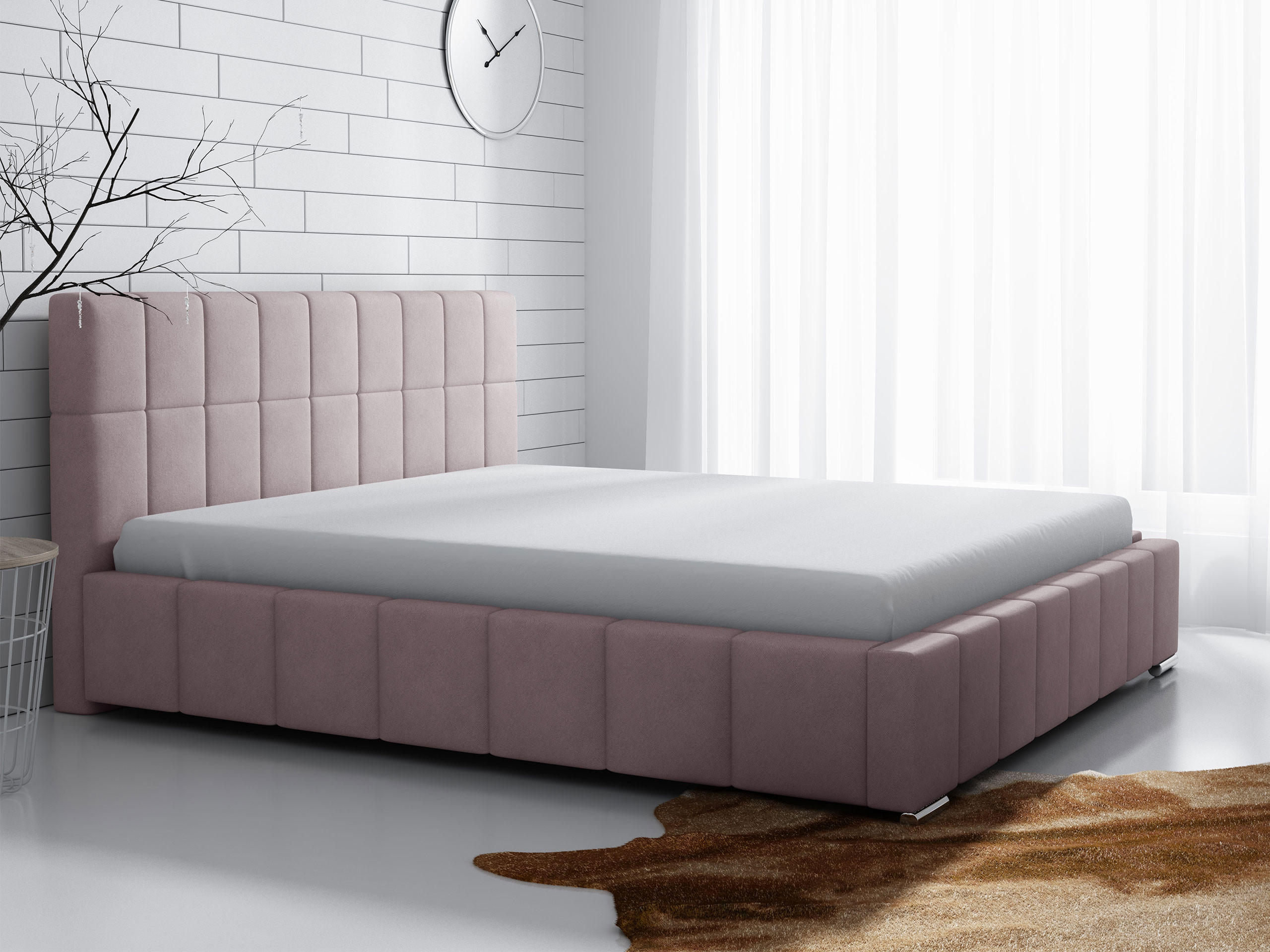 POLSTERBETT Leo - Rosa, Holz (160/200cm) - MIRJAN24