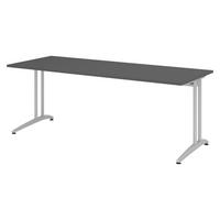 SCHREIBTISCH Serie-B 80/200/74 cm in Graphitfarben - Graphitfarben, Holzwerkstoff (80/200/74cm) - bümö