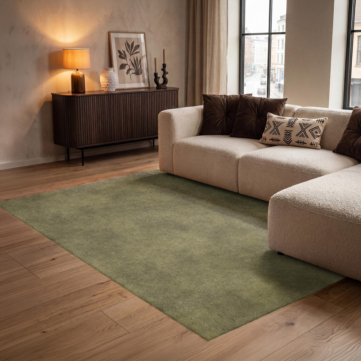 KOBERCE - Textúra - abstraktná - zelená - 140x200 cm - olivovozelená, textil/plast (140/0.4cm) - OnlyWow