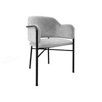 POLSTERSTUHL Delivio - Hellgrau/Schwarz, Textil/Metall (56/79/55cm) - MIRJAN24